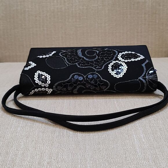 Black Sequined and Embroidered Special Occasion Bag NWOT - Picture 6 of 10